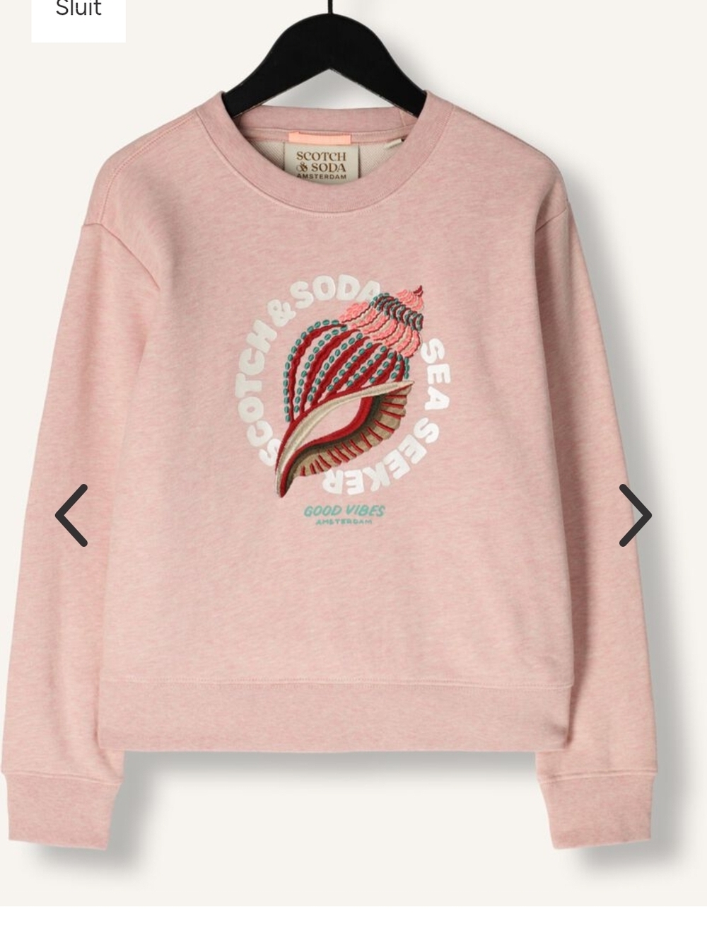 Scotch & Soda Pink Crewneck with Seashell Graphic